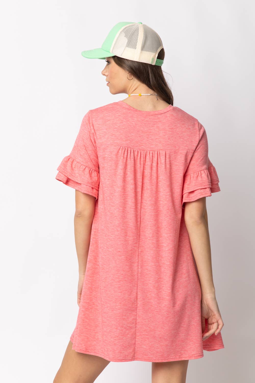 ND30255-French Terry Pocket Tee Shirt Dress