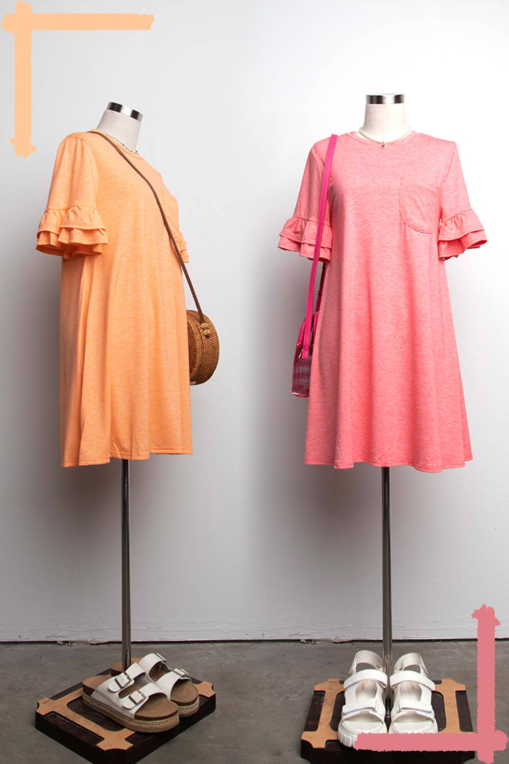 ND30255-French Terry Pocket Tee Shirt Dress