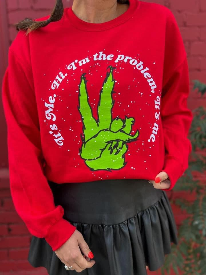 It’s me, Hi. I’m the problem, It’s me. Swift Grinch Christmas Sweatshirt/T Shirt.