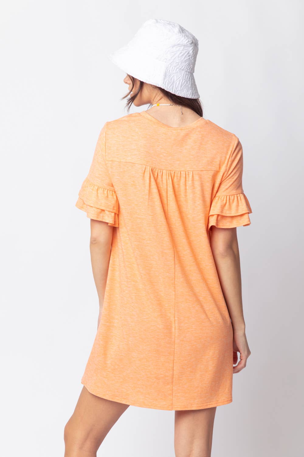 ND30255-French Terry Pocket Tee Shirt Dress