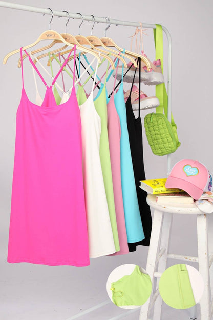 Sleeveless Active Tennis Mini Dress with Bra Pads