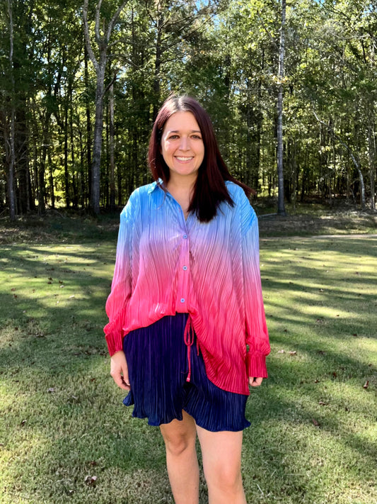 Ombre Shirt with Matching Elastic Shorts