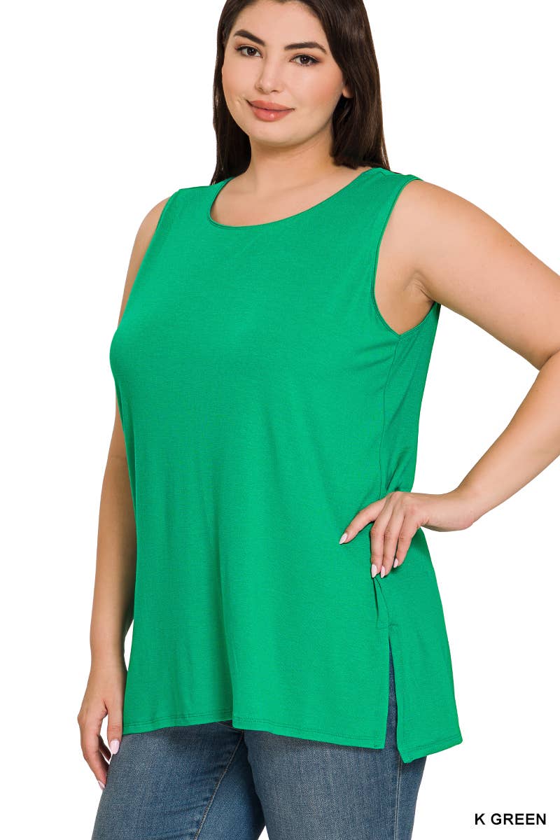 Plus Sleeveless Round Top